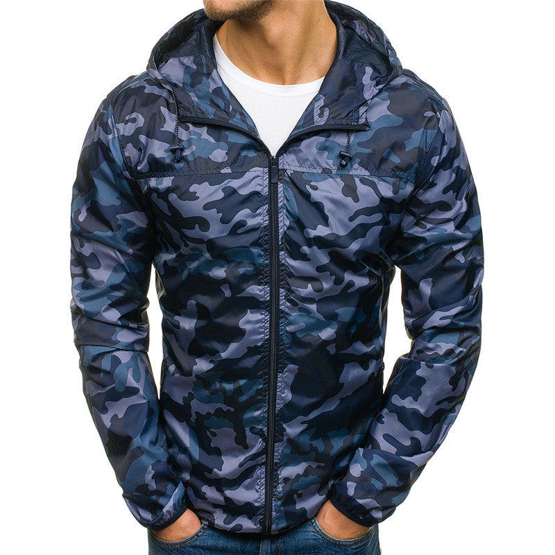 Explore the Great Outdoors with Our Hooded Long Sleeve Camouflage Jacket